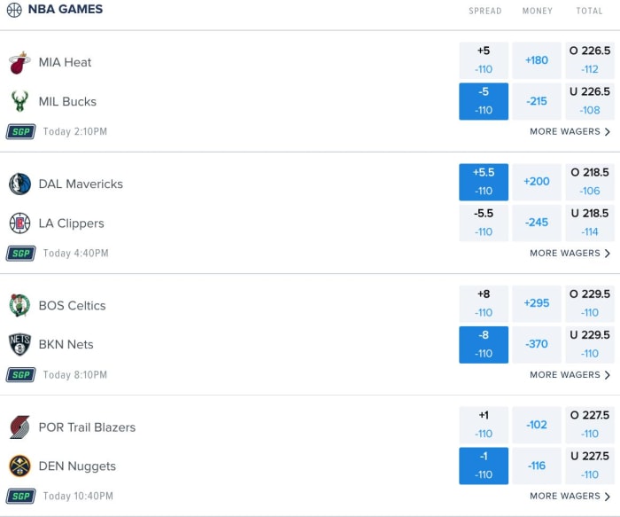 NBA Quarterfinal Odds via FanDuel Sportsbook